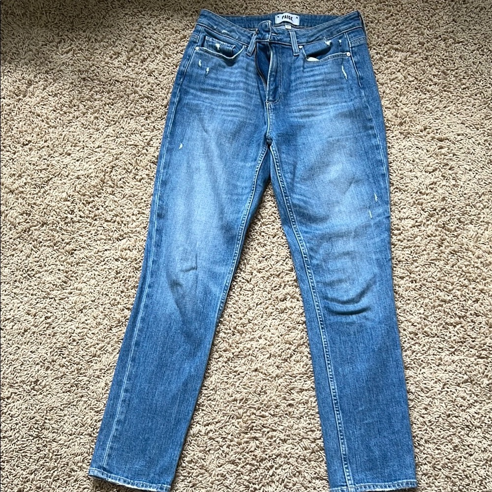 PAIGE Blue Straight Leg Jeans Classic Style hoxton slim 27